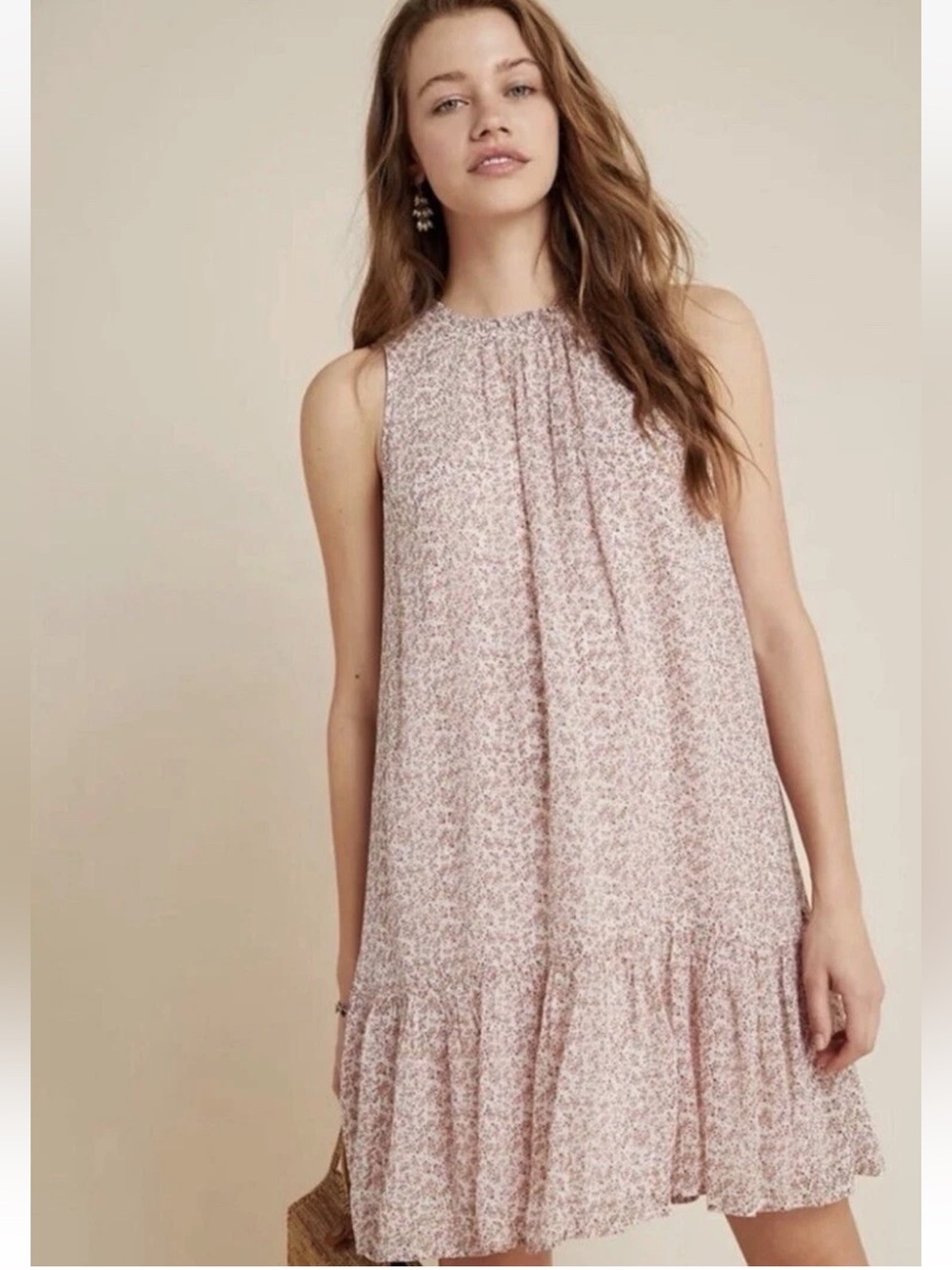 Anthropologie Natalie flounced sleeveless tunic dress Size XS